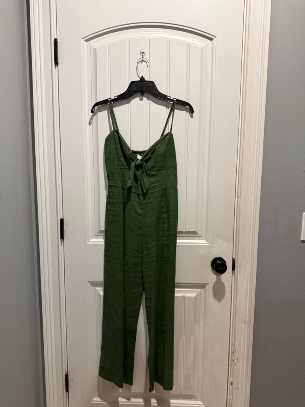 Faithfull the Brand Olive Green Tie-Front Jumpsuit